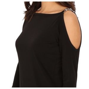 Michael Kors Top with Silver Chain Straps - Size S - Black - New with Tags